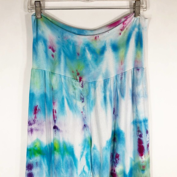 Rainbow Yoga Love Tree Large Pants Tie Dye Handmade Blue‎ Purple Lounge 539 - Picture 10 of 12